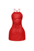 Backstory Lace Up Halter Mini Dress